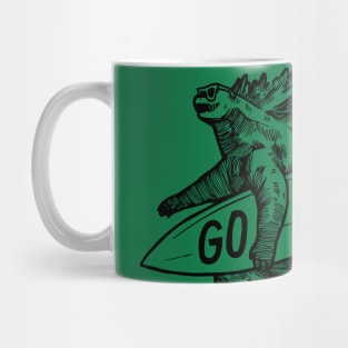 Dinosaur Surfing Mug